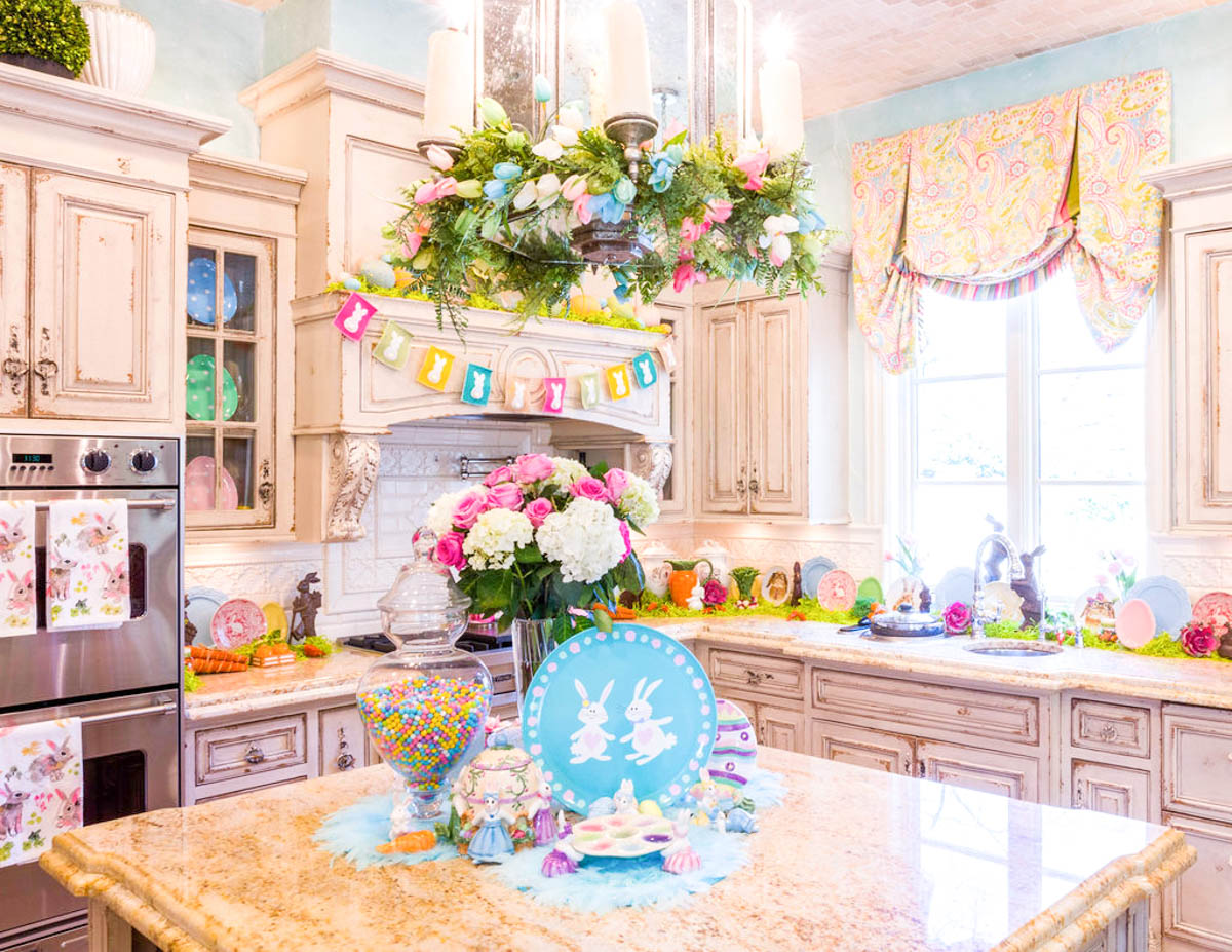 easter decorated kitchen table