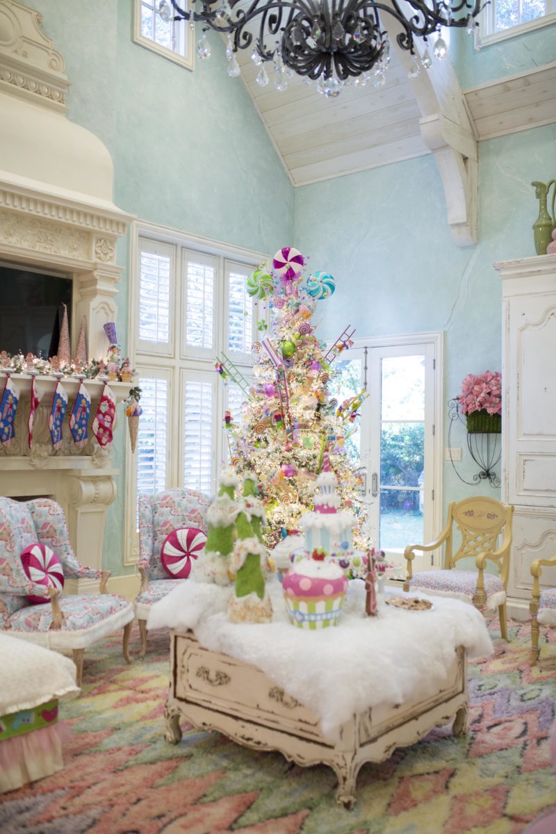 The Candy Land Christmas Family Room Part 3: Slip Covers and Tutus ...