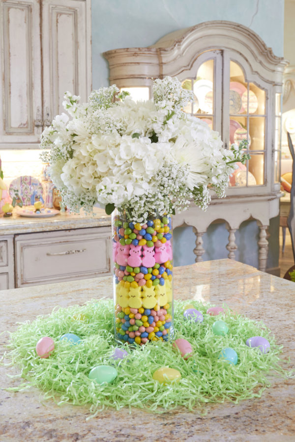 Centerpiece, Easter, Easter decor, flowers, kitchen, kitchen decor